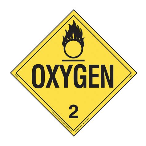 Oxygen 10 34 In Label Wd Dot Container Placard 35zl6335zl63