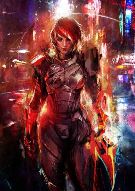 N7 Day Femshep Artwork In 2020 Mass Effect Art Mass Effect Game Art
