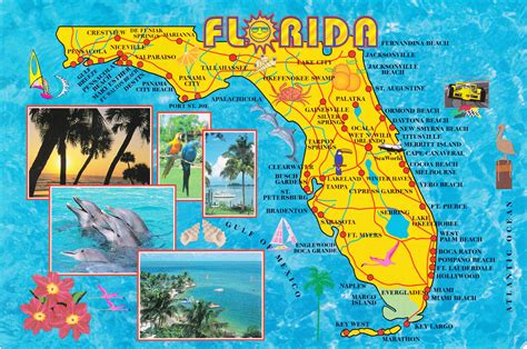 Large Detailed Tourist Map Of Florida State Maps Of All