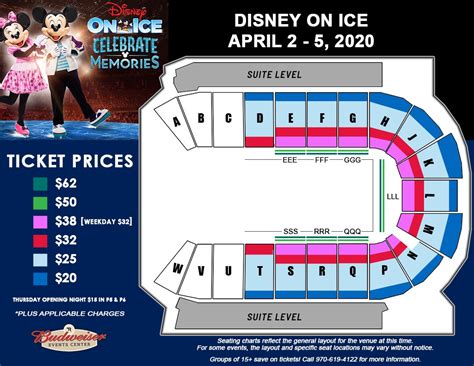 Budweiser Event Center Seating For Disney On Ice Elcho Table