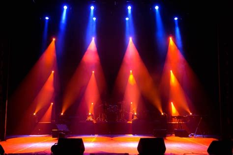 Premium Photo Empty Stage Multicolored Lights Light Show At The