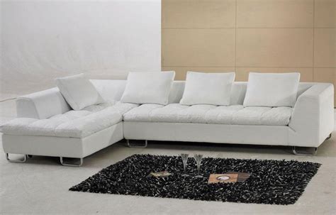 White leather sofas have gained unequaled reputation in the. Furniture L Shape White Leather Sofa Design Ideas And ...