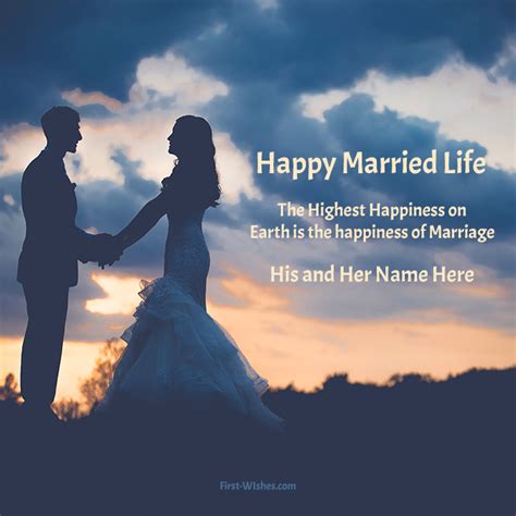 Happy Married Life Image With Name Wishes