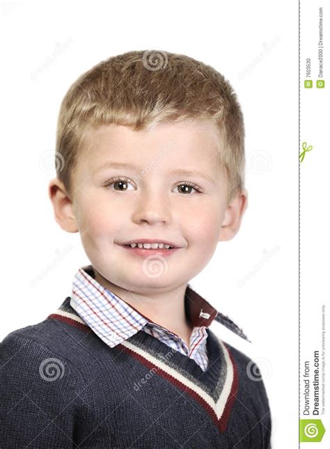 4 Year Old Boy Portrait Stock Photo Image Of Cute Side 7603530