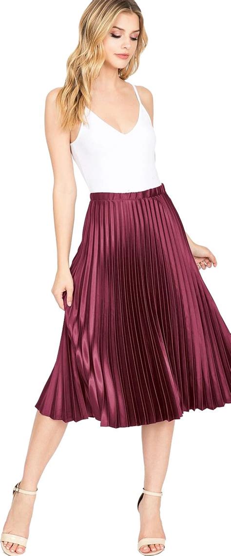Satin Pleat Midi Skirt Trendy Crop Tops Pleated Midi Skirt Satin Skirt Outfit