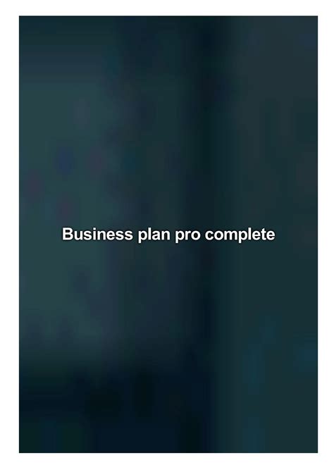 Business Plan Pro Complete By Carter Emily Issuu