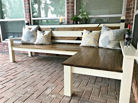 Exterior simple idea of long diy patio bench concept made. Outdoor DIY L Shaped Bench Build, just $130 - Abbotts At Home