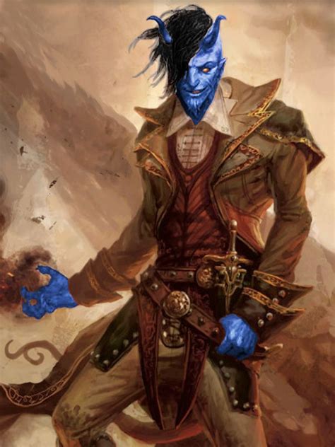 Blue Tiefling Dungeons And Dragons Art Fantasy Character Design