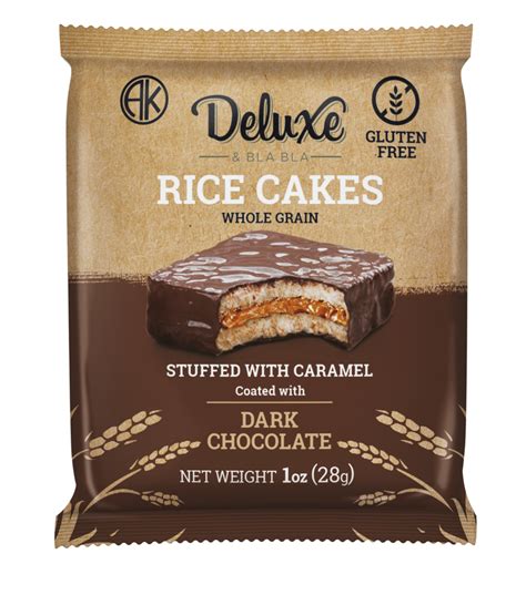Rice Cakes Stuffed With Caramel Covered With Dark Chocolate Deluxe