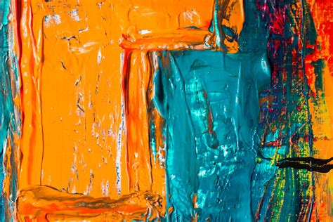 Orange And Blue Abstract Painting · Free Stock Photo