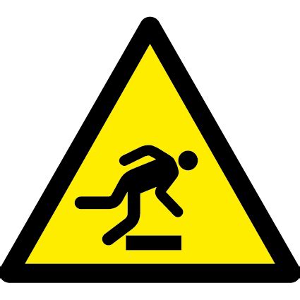 What hazard does this symbol indicate? Trip hazard symbol | Health and Safety Signs