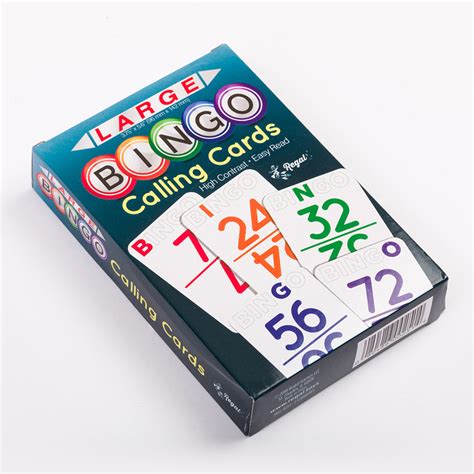 Jumbo Colored Bingo Calling Cards Regal Games — Regal Games