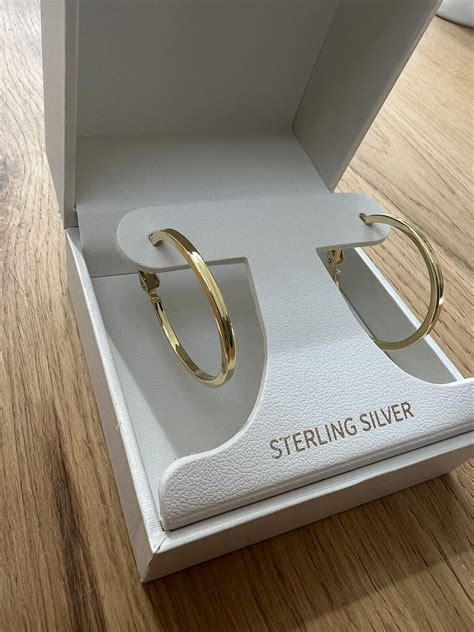 Cynthia Rowley Gold Tone Sterling Silver Hoop Earrings Ebay