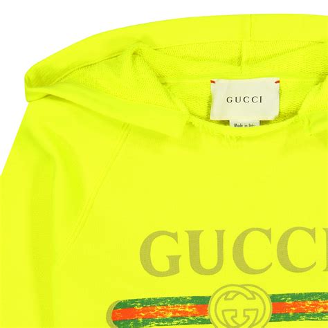 Gucci Retro Logo Hoodie In Yellow Bambinifashioncom