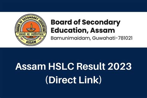 Assam HSLC Result 2023 Sebaonline Org SEBA Class 10 Marksheet Direct Link