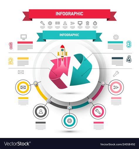 Data Flow Chart Concept Infographic Design With Vector Image