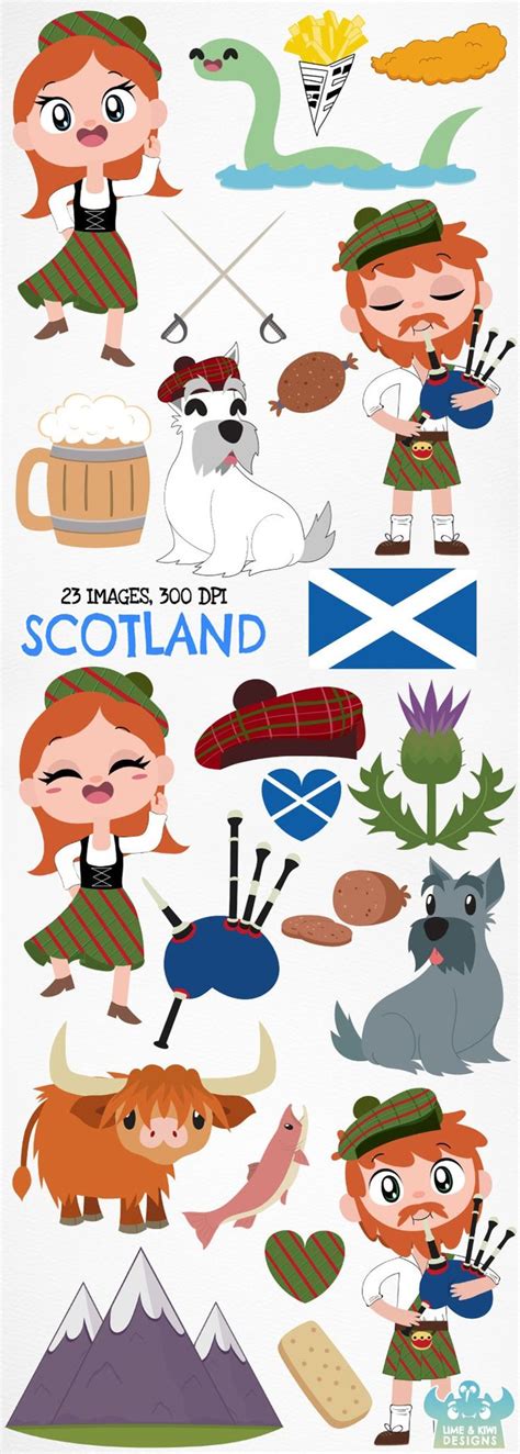 Scotland Clipart Instant Download Vector Art Commercial Use Etsy