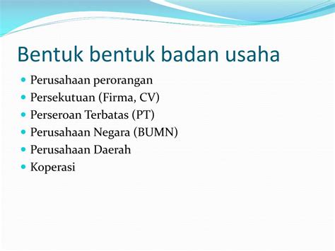 Ppt Bentuk Bentuk Badan Usaha Di Indonesia Powerpoint Presentation
