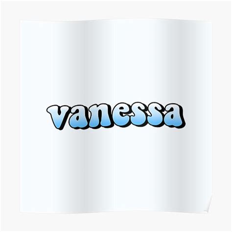 Aesthetic Pastel Blue Gradient Vanessa Name Poster By Star10008