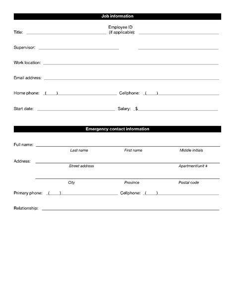 Free Printable New Employee Forms