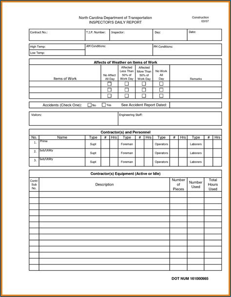 Free Editable Construction Daily Report Template Inside Daily Work