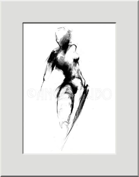 Items Similar To No 6 Charcoal Woman Figure Nude Drawing Paper Size