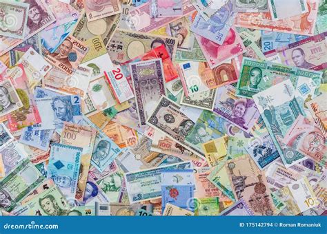 World Money Collection Of Different Countries As Background Stock Photo