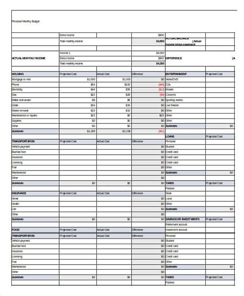 Simple Monthly Budget Worksheet Excel Pohbudget