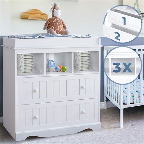 Infantastic Baby Changing Unit With 2 Drawers And 3 Open Compartments