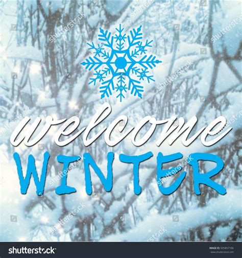 Blurred Image Welcome Winter Message Abstract Stock Photo 505857106