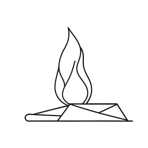 Simple Hand Drawn Bonfire Outline In Flat Design 20270909 Vector Art At