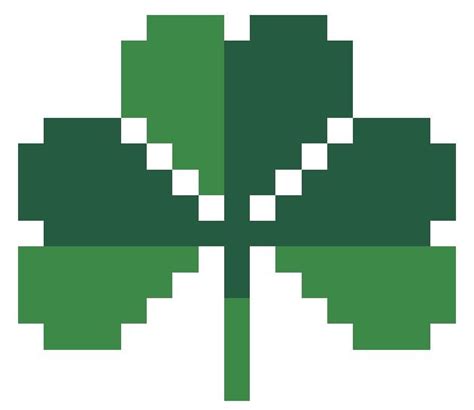 3 Leaf Clover Pixel Beads Pixel Art Characters Beaded Leaf Clover