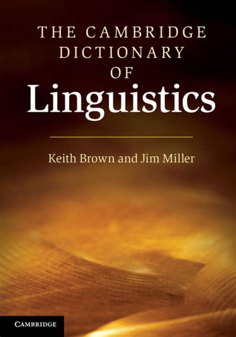 The Cambridge Dictionary Of Linguistics Linguistics Linguistics