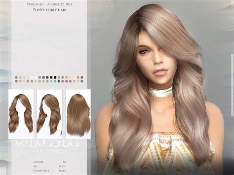 The Sims Resource Wings To0823 Fluffy Curly Hair