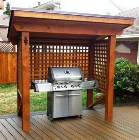 Diy outdoor grill station with a roof. 26 DIY Outdoor Grill Stations & Kitchens (26)#diy #grill # ...