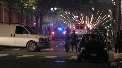 Portland Riots Officers Injured After Protesters Launch Fireworks At