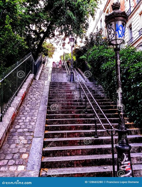 Escaliers Rue Maurice Utrillo Montmarte Paris Editorial Image