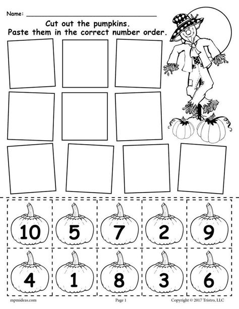 Each box of the game below links directly to its own page with printable resources and tips on how to play. Printable Pumpkin Number Ordering Worksheet 1-10 ...