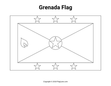 Free printable Grenada flag coloring page. Download it at https://flaglane.com/coloring-page ...