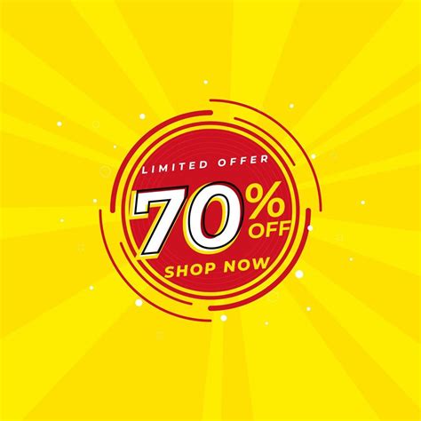 Discount Up To 70 Percent Off Special Offer Template Vector
