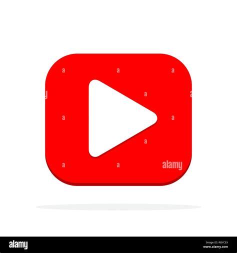 Red Play Icon In Flat Style Vector Illustration Play Button Icon