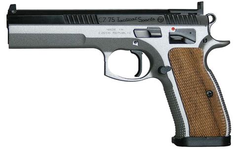Cz Cz 75 Tactical Sport Single 9mm Luger 523 201 Wood Grip Silver