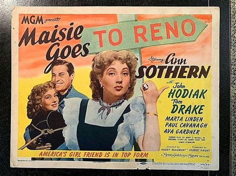 Maisie Goes To Reno 1944 Original Title Lobby Card Ann Sothern John