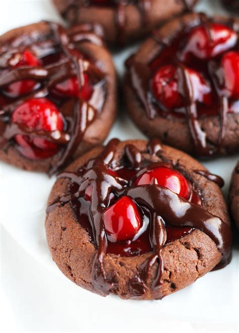 Chocolate Cherry Thumbprint Cookies 3 Yummy Tummies
