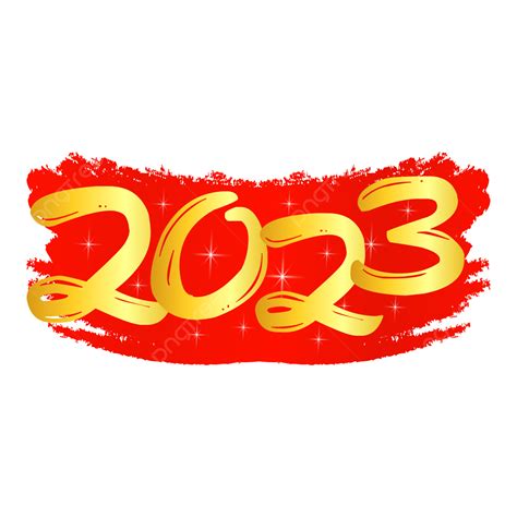 Brush Happy New Year 2023 Vector Design 2023 Red 2023 Brush Shape