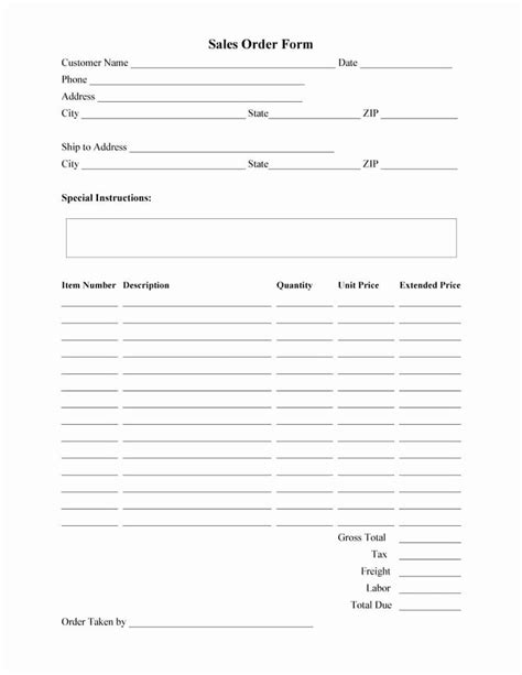 Sample Order Forms Template New 40 Order Form Templates Work Order