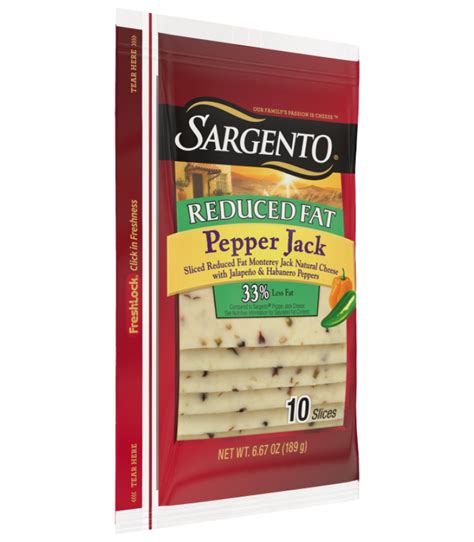 Sargento Sliced Reduced Fat Pepper Jack Natural Cheese Slices
