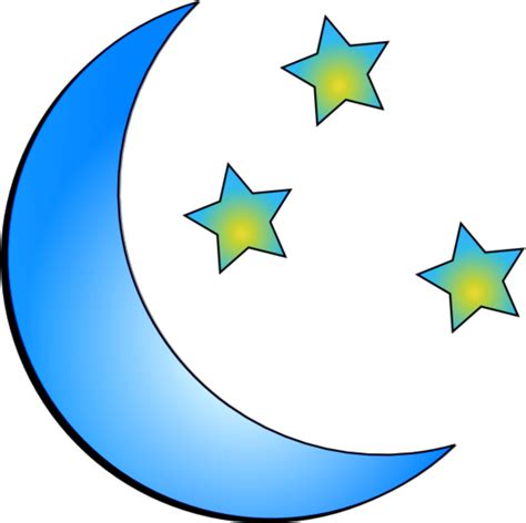 Ftestickers Stars Moon Crescent Blue Moon Clipart Full Size Clipart