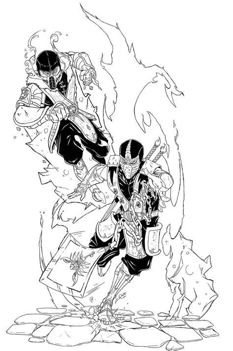 Coloring pages to color rapunzel coloring pages print and color. Scorpion VS Sub-Zero Line-art by Zupano on DeviantArt