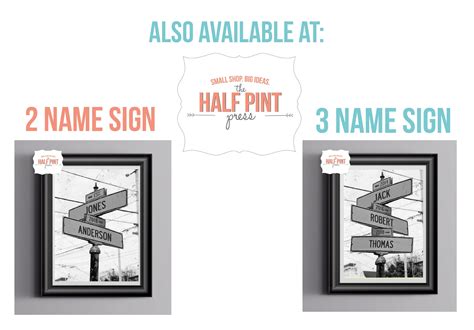 Personalized Intersection Street Sign Digital File With 4 Etsy